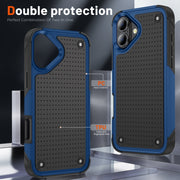 For iPhone 16 PC + TPU Shockproof Protective Phone Case(Blue+Black)