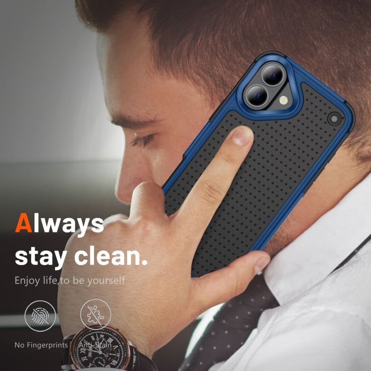 For iPhone 16 PC + TPU Shockproof Protective Phone Case(Blue+Black)