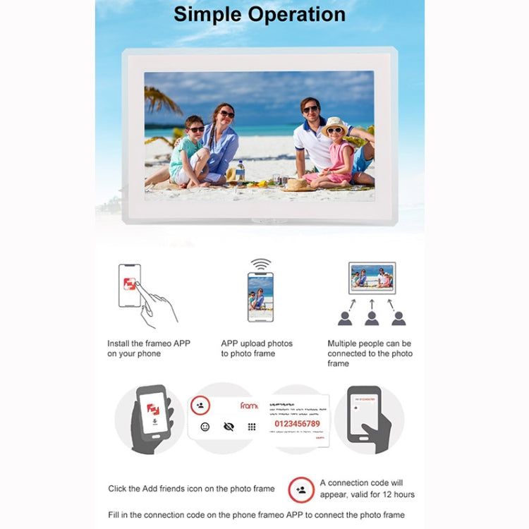15.6 inch IPS Screen Digital Cloud Photo Frame Wall Mounted LED Advertising Machine, Plug Type:UK Plug(Black)