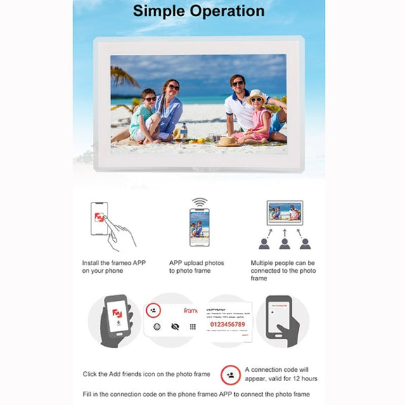 15.6 inch IPS Screen Digital Cloud Photo Frame Wall Mounted LED Advertising Machine, Plug Type:UK Plug(Black)