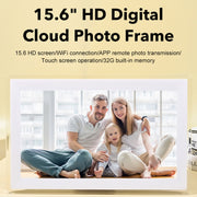 15.6 inch IPS Screen Digital Cloud Photo Frame Wall Mounted LED Advertising Machine, Plug Type:EU Plug(Black)