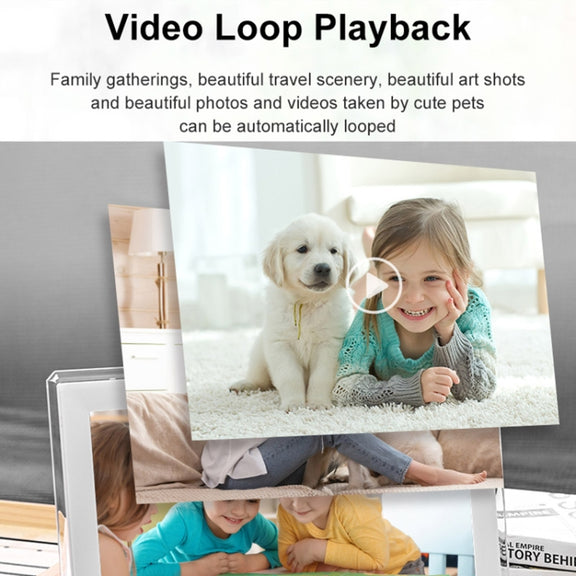 15.6 inch IPS Screen Digital Cloud Photo Frame Wall Mounted LED Advertising Machine, Plug Type:UK Plug(White)