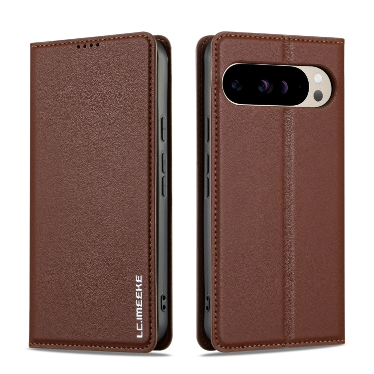 For Google Pixel 9 Pro / 9 LC.IMEEKE L1 Series Frosted Fine Texture PU Phone Case(Brown)