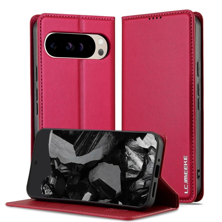 For Google Pixel 9 Pro XL LC.IMEEKE L1 Series Frosted Fine Texture PU Phone Case(Red)