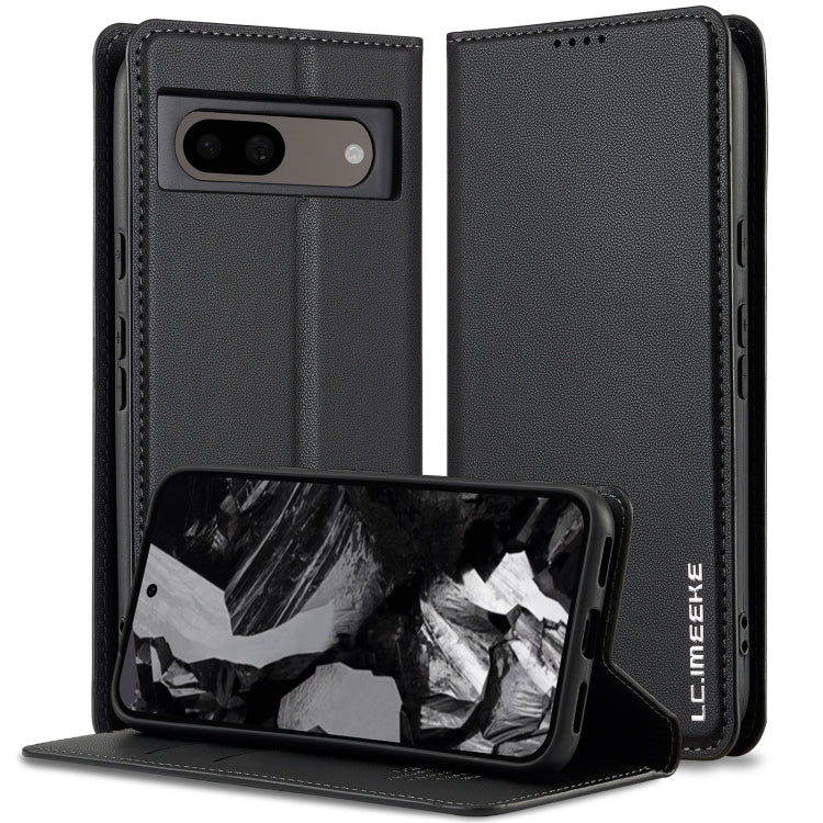 For Google Pixel 7A LC.IMEEKE L1 Series Frosted Fine Texture PU Phone Case(Black)