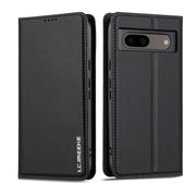 For Google Pixel 7A LC.IMEEKE L1 Series Frosted Fine Texture PU Phone Case(Black)