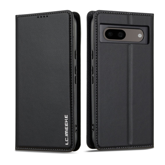 For Google Pixel 7A LC.IMEEKE L1 Series Frosted Fine Texture PU Phone Case(Black)