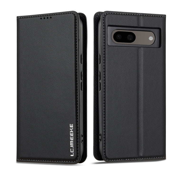 For Google Pixel 7A LC.IMEEKE L1 Series Frosted Fine Texture PU Phone Case(Black)