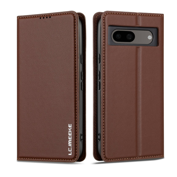 For Google Pixel 7A LC.IMEEKE L1 Series Frosted Fine Texture PU Phone Case(Brown)