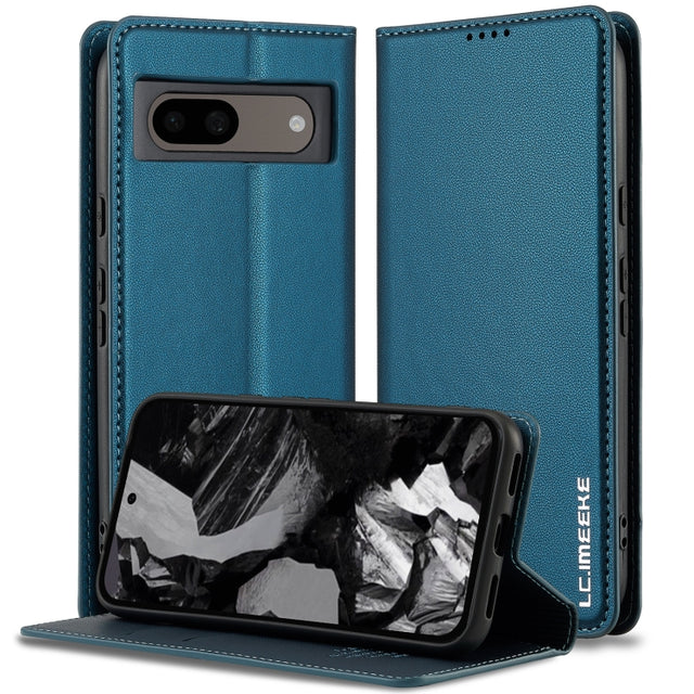 For Google Pixel 7A LC.IMEEKE L1 Series Frosted Fine Texture PU Phone Case(Blue)