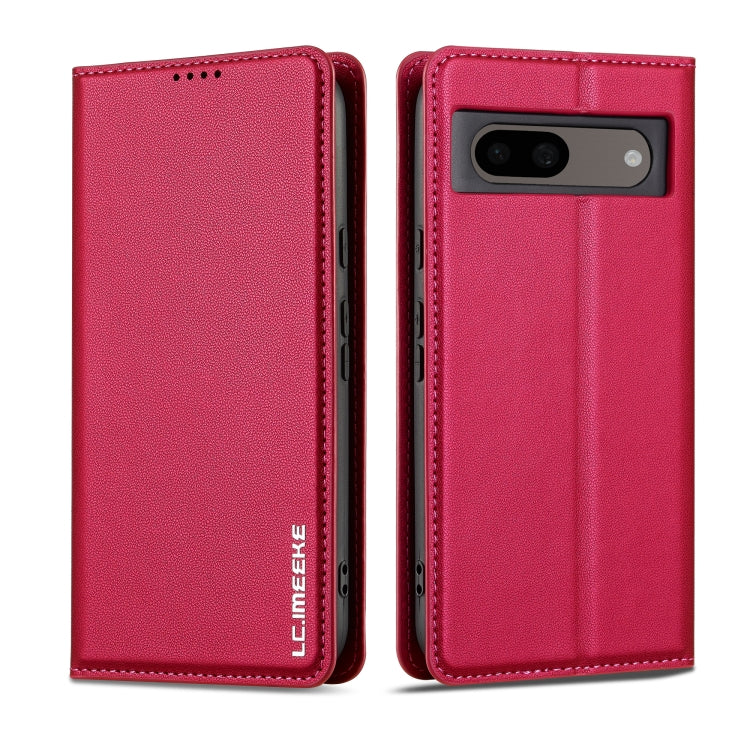 For Google Pixel 7A LC.IMEEKE L1 Series Frosted Fine Texture PU Phone Case(Red)