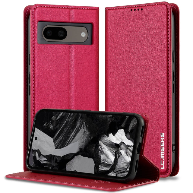 For Google Pixel 7A LC.IMEEKE L1 Series Frosted Fine Texture PU Phone Case(Red)
