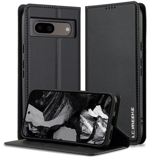 For Google Pixel 8 LC.IMEEKE L1 Series Frosted Fine Texture PU Phone Case(Black)