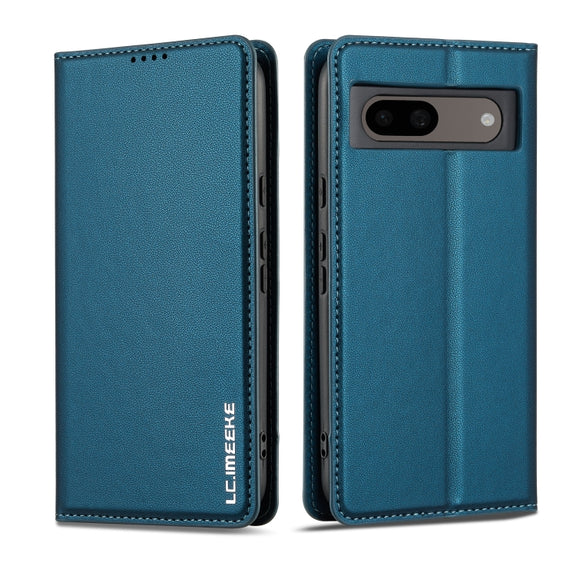 For Google Pixel 8 LC.IMEEKE L1 Series Frosted Fine Texture PU Phone Case(Blue)