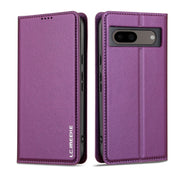 For Google Pixel 8A LC.IMEEKE L1 Series Frosted Fine Texture PU Phone Case(Purple)