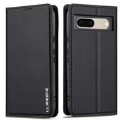 For Google Pixel 7 5G LC.IMEEKE L1 Series Frosted Fine Texture PU Phone Case(Black)