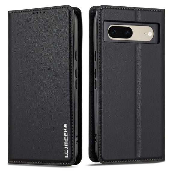 For Google Pixel 7 5G LC.IMEEKE L1 Series Frosted Fine Texture PU Phone Case(Black)