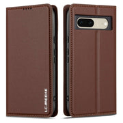 For Google Pixel 7 5G LC.IMEEKE L1 Series Frosted Fine Texture PU Phone Case(Brown)