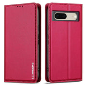 For Google Pixel 7 5G LC.IMEEKE L1 Series Frosted Fine Texture PU Phone Case(Red)