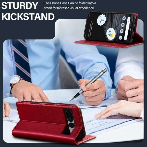 For Google Pixel 7 5G LC.IMEEKE L1 Series Frosted Fine Texture PU Phone Case(Red)