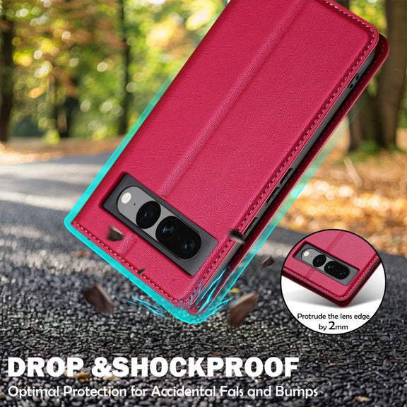 For Google Pixel 7 5G LC.IMEEKE L1 Series Frosted Fine Texture PU Phone Case(Red)