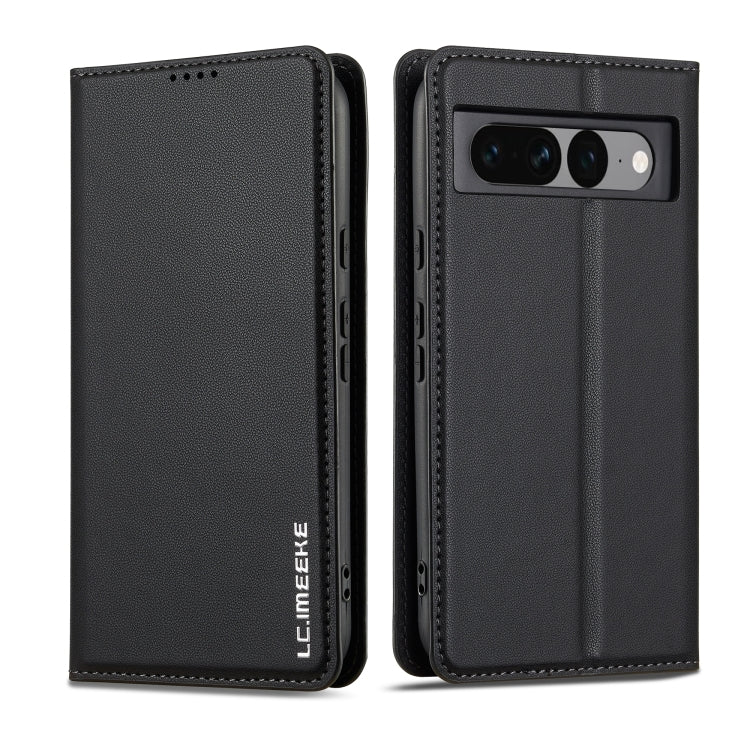For Google Pixel 7 Pro 5G LC.IMEEKE L1 Series Frosted Fine Texture PU Phone Case(Black)