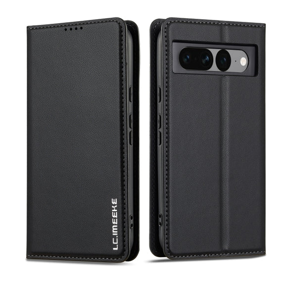For Google Pixel 7 Pro 5G LC.IMEEKE L1 Series Frosted Fine Texture PU Phone Case(Black)