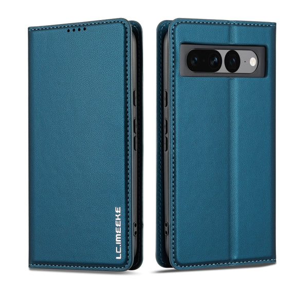 For Google Pixel 7 Pro 5G LC.IMEEKE L1 Series Frosted Fine Texture PU Phone Case(Blue)