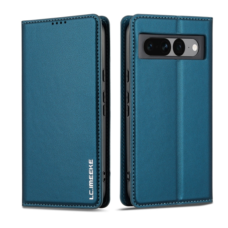 For Google Pixel 7 Pro 5G LC.IMEEKE L1 Series Frosted Fine Texture PU Phone Case(Blue)