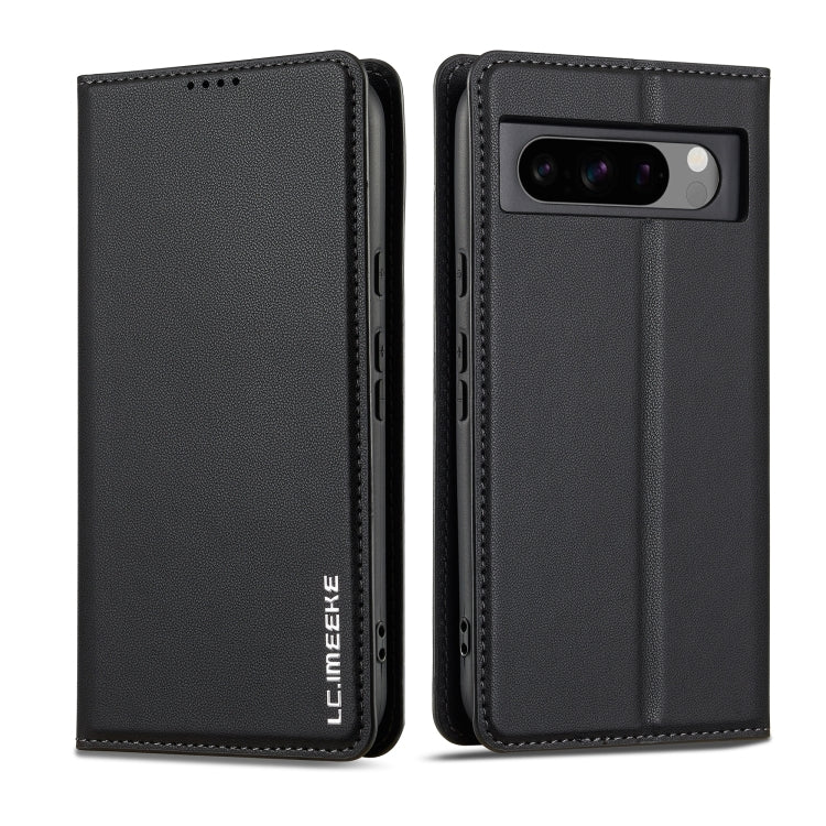 For Google Pixel 8 Pro LC.IMEEKE L1 Series Frosted Fine Texture PU Phone Case(Black)