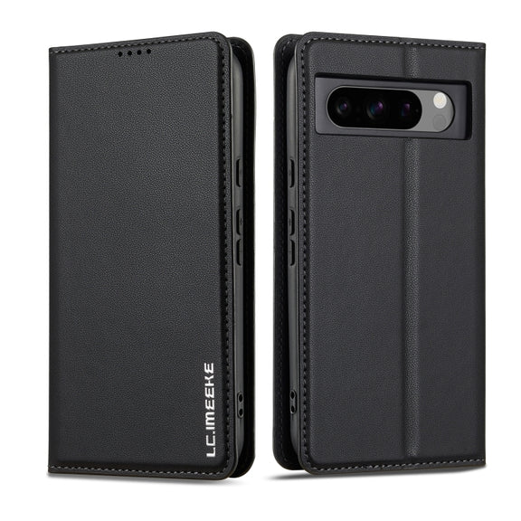 For Google Pixel 8 Pro LC.IMEEKE L1 Series Frosted Fine Texture PU Phone Case(Black)