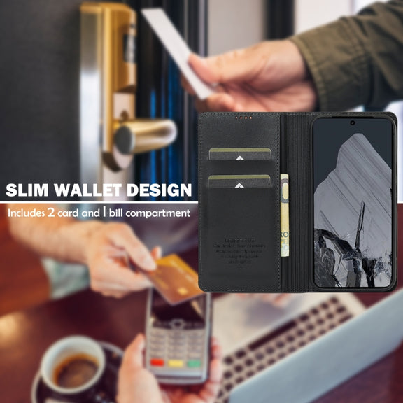 For Google Pixel 8 Pro LC.IMEEKE L1 Series Frosted Fine Texture PU Phone Case(Black)