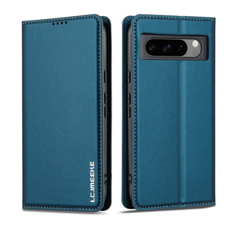 For Google Pixel 8 Pro LC.IMEEKE L1 Series Frosted Fine Texture PU Phone Case(Blue)