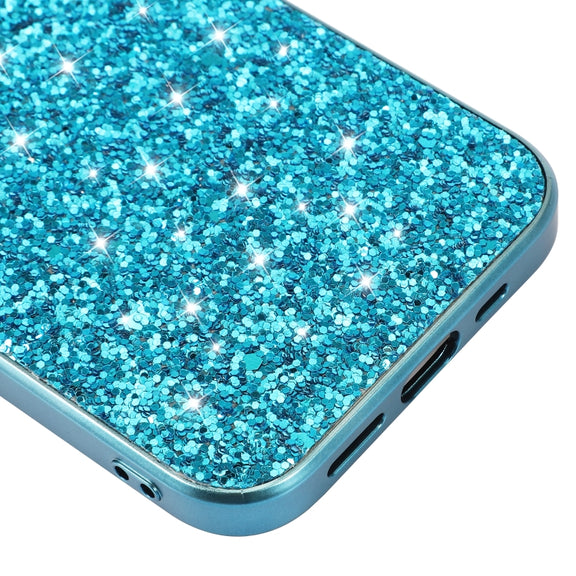 For iPhone 16 Pro Max Glitter Powder Shockproof TPU Phone Case(Silver)