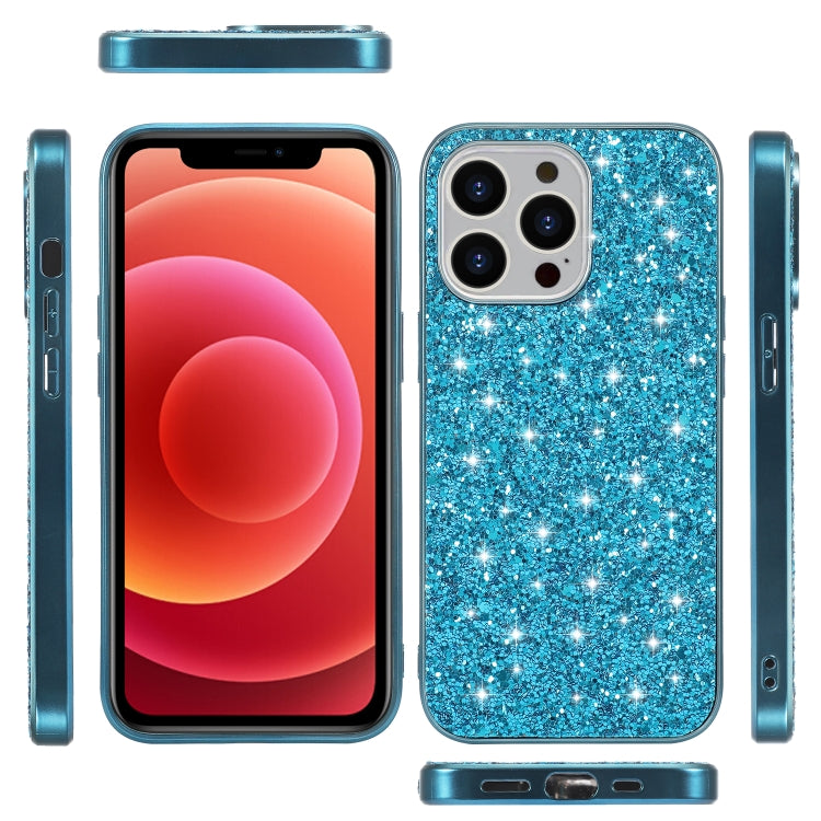 For iPhone 16 Pro Glitter Powder Shockproof TPU Phone Case(Black)