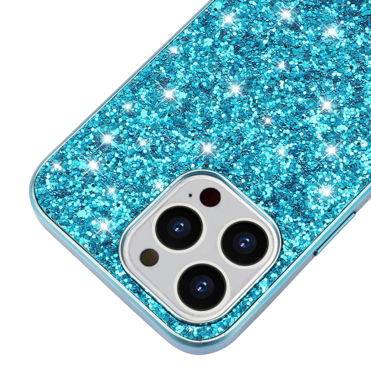 For iPhone 16 Pro Glitter Powder Shockproof TPU Phone Case(Black)