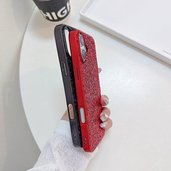 For iPhone 16 Glitter Powder Shockproof TPU Phone Case(Gold)