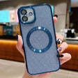 For iPhone 16 Plus Electroplating Pure Color Glitter Powder MagSafe Phone Case(Dark Blue) - iPhone 16 Plus Cases by PMC TechLife | Online Shopping South Africa | PMC TechLife | Buy Now Pay Later Mobicred