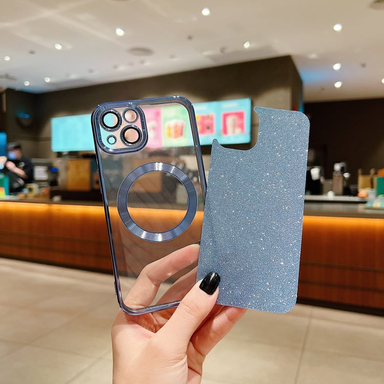 For iPhone 16 Pro Electroplating Pure Color Glitter Powder MagSafe Phone Case(Sierra Blue)