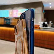 For iPhone 16 Pro Electroplating Pure Color Glitter Powder MagSafe Phone Case(Sierra Blue)