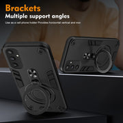 For Samsung Galaxy S25 5G Metal Ring 360 Degree Rotating Holder PC Hybrid TPU Phone Case(Black)