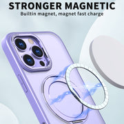 For iPhone 16 Pro Max Wing Series MagSafe Magnetic Ring Holder Phone Case(Light Purple)