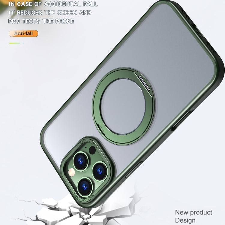 For iPhone 16 Pro Max Wing Series MagSafe Magnetic Ring Holder Phone Case(Green)
