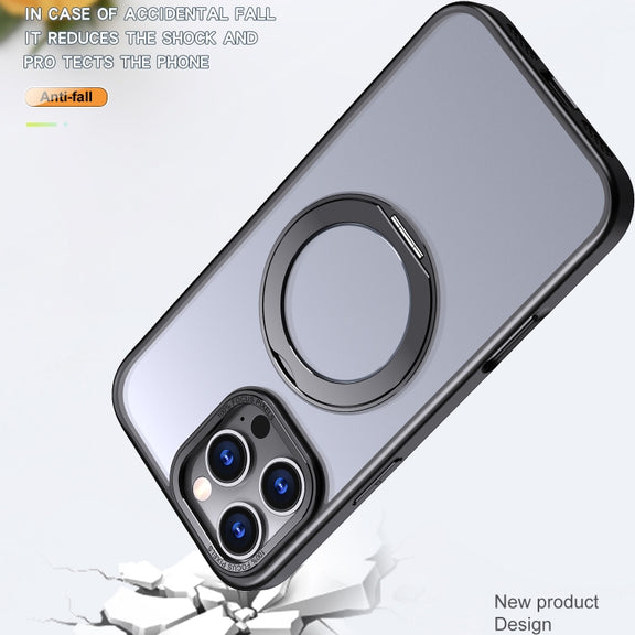 For iPhone 16 Pro Wing Series MagSafe Magnetic Ring Holder Phone Case(Black)