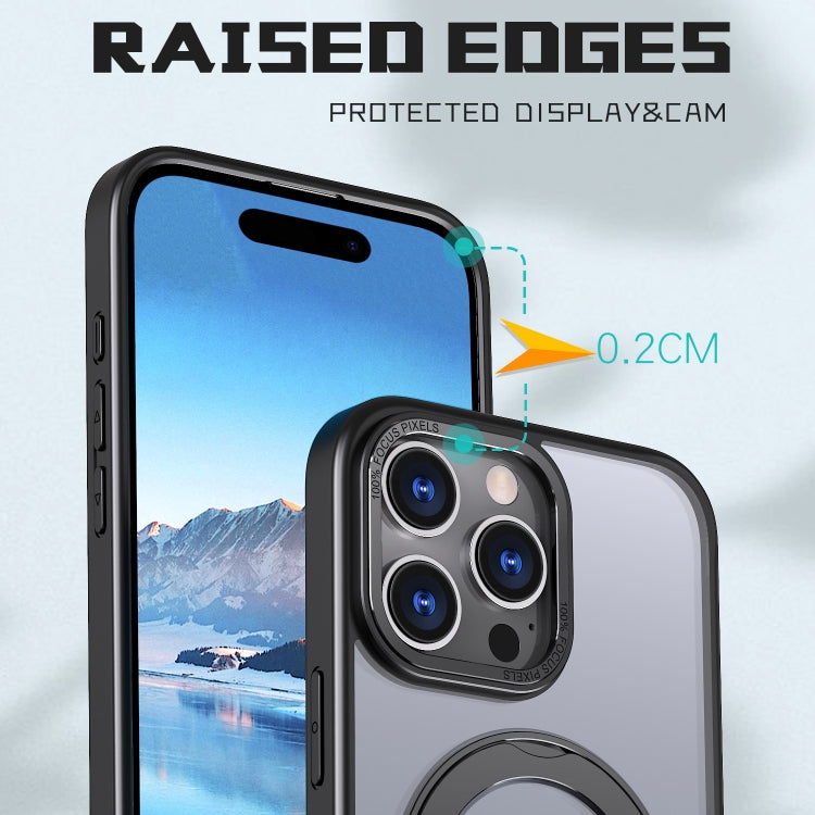 For iPhone 16 Pro Wing Series MagSafe Magnetic Ring Holder Phone Case(Black)