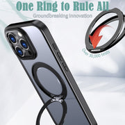 For iPhone 16 Pro Wing Series MagSafe Magnetic Ring Holder Phone Case(Black)