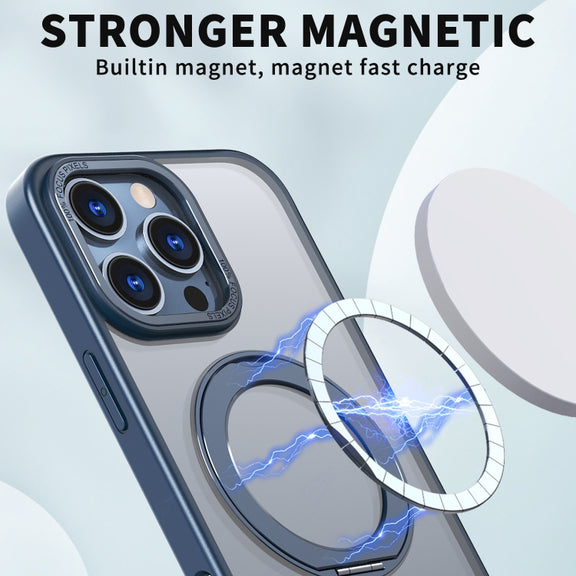 For iPhone 16 Pro Wing Series MagSafe Magnetic Ring Holder Phone Case(Blue)