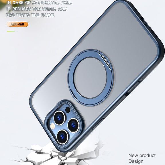 For iPhone 16 Pro Wing Series MagSafe Magnetic Ring Holder Phone Case(Blue)