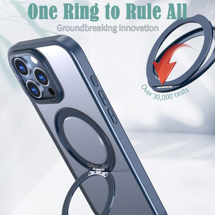 For iPhone 16 Pro Wing Series MagSafe Magnetic Ring Holder Phone Case(Blue)