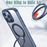 For iPhone 16 Pro Wing Series MagSafe Magnetic Ring Holder Phone Case(Blue)
